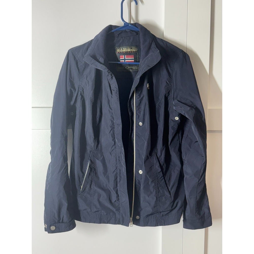 Napapijri Lightweight Windbreaker Jacket Womens S Navy Mesh Lining‎